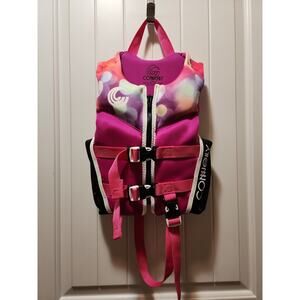 NEW Connelly Girl's Child USCG Approved Neoprene Life Vest Pink Purple 30-50 lbs